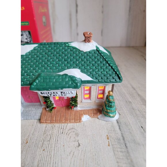 Bedford Falls Train Station It's a wonderful Life Vintage village accessory xmas - Picture 3 of 7